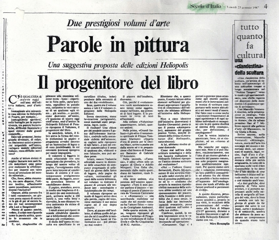 Secolo d Italia Venerdi 24 gennaio 1987